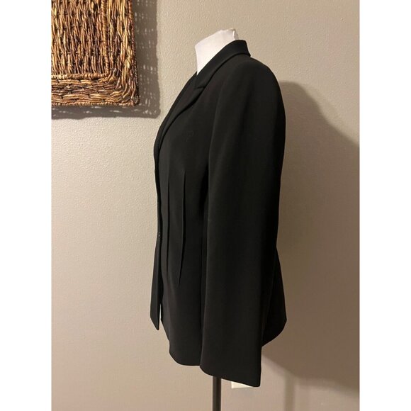 Le Suit Suit Jacket Blazer 14P Black 3 Button Polyester Classic Seamed - Picture 4 of 10